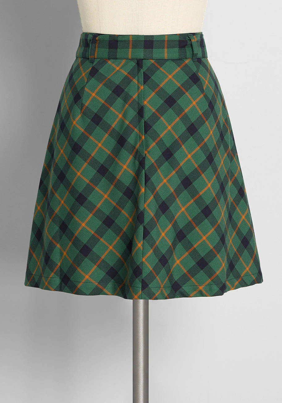 The Plaid List Belted Mini Skirt 2 The Plaid List Belted Mini Skirt - Image 2