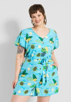 Modcloth X Collectif Sea Turtle Wave Romper -Bunny Shop d32fa8eb8f59bb52c2cb68cc26c85255