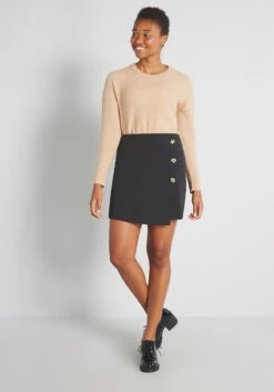 Step To The Side Button Mini Skirt -Bunny Shop d8ce7f4517d0bfd8ec09a3c21e003249