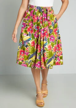 Tropical Tranquility Midi Skirt